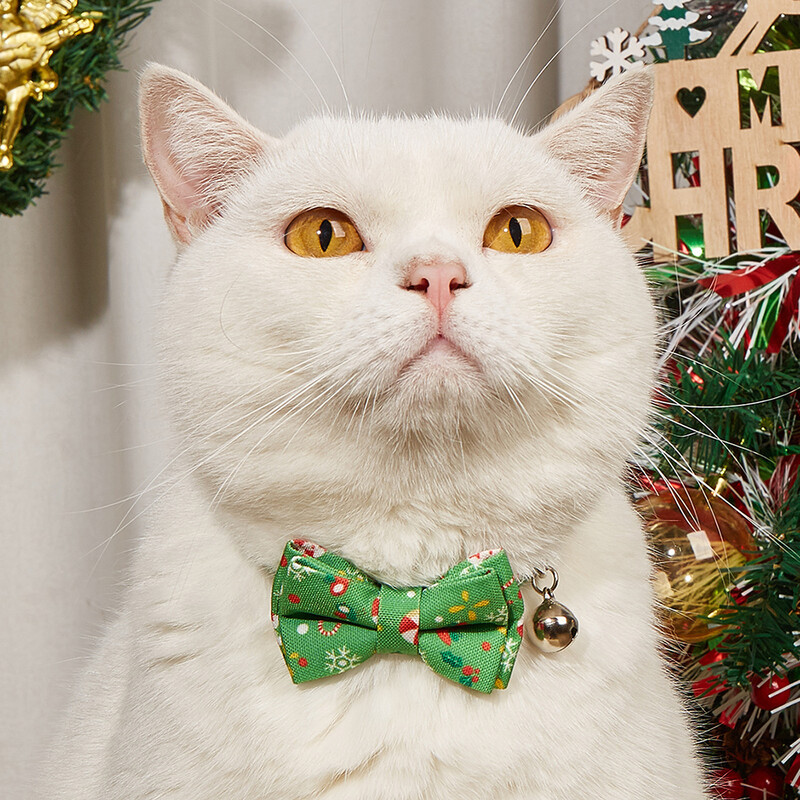 Karácsonyi levehető csokornyakkendő macskanyakörv állítható biztonsági csat cica csokornyakkendő macskanyakörv csengővel Háziállatok Kiegészítők Ajándékok