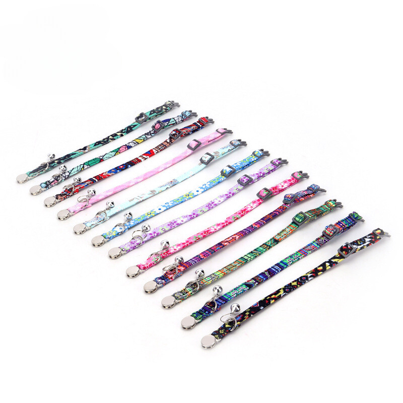 Guler personalizat imprimat pentru pisici, zgarda reglabile pentru pisici, cu plăcuță de identificare gravată gratuită, zgarda anti-pierdere pentru pisici