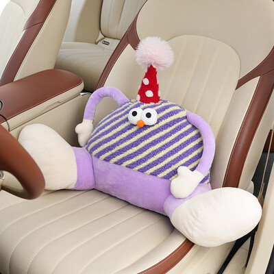 Pernă pentru talie pentru mașină Tetiera pentru mașină Pernă pentru mașină cu picior mare de desene animate, jucărie de pluș cu dungi Pernă pentru gât mașină Pernă pentru spate Husa scaunului