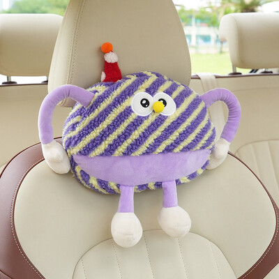 Pernă pentru talie pentru mașină Tetiera pentru mașină Pernă pentru mașină cu picior mare de desene animate, jucărie de pluș cu dungi Pernă pentru gât mașină Pernă pentru spate Husa scaunului