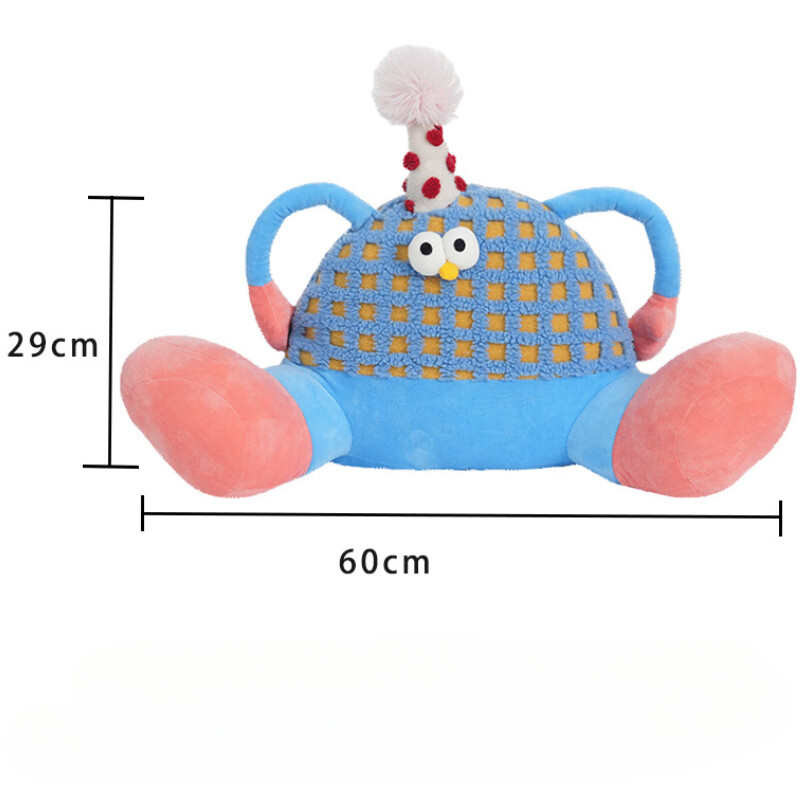 Pernă pentru talie pentru mașină Tetiera pentru mașină Pernă pentru mașină cu picior mare de desene animate, jucărie de pluș cu dungi Pernă pentru gât mașină Pernă pentru spate Husa scaunului