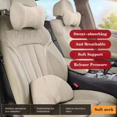 Pernă cu spumă cu memorie pentru gâtul mașinii Suport lombar de protecție pentru spate Pernă respirabilă pentru tetiera mașinii ameliorează stresul pernă pentru scaunul auto