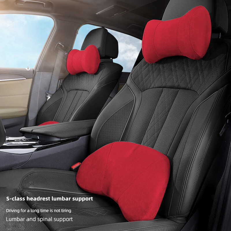 Pernă cu spumă cu memorie pentru gâtul mașinii Suport lombar de protecție pentru spate Pernă respirabilă pentru tetiera mașinii ameliorează stresul pernă pentru scaunul auto