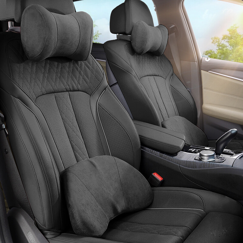 Pernă cu spumă cu memorie pentru gâtul mașinii Suport lombar de protecție pentru spate Pernă respirabilă pentru tetiera mașinii ameliorează stresul pernă pentru scaunul auto