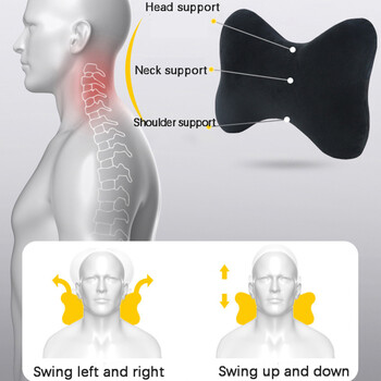 Възглавница за облегалка за глава на врата на кола Мемори пяна Възглавница за врата на седалка за кола Дишаща кристална кадифена опора за главата и врата за възглавница за сън