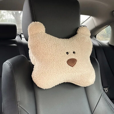 Plīša automašīnas galvas balsts jostasvietas balsts jostasvietas spilvens Karikatūra Lācis Atzveltne Jostas spilvens Auto Ērts Kakla spilvens Automašīnas aksesuārs