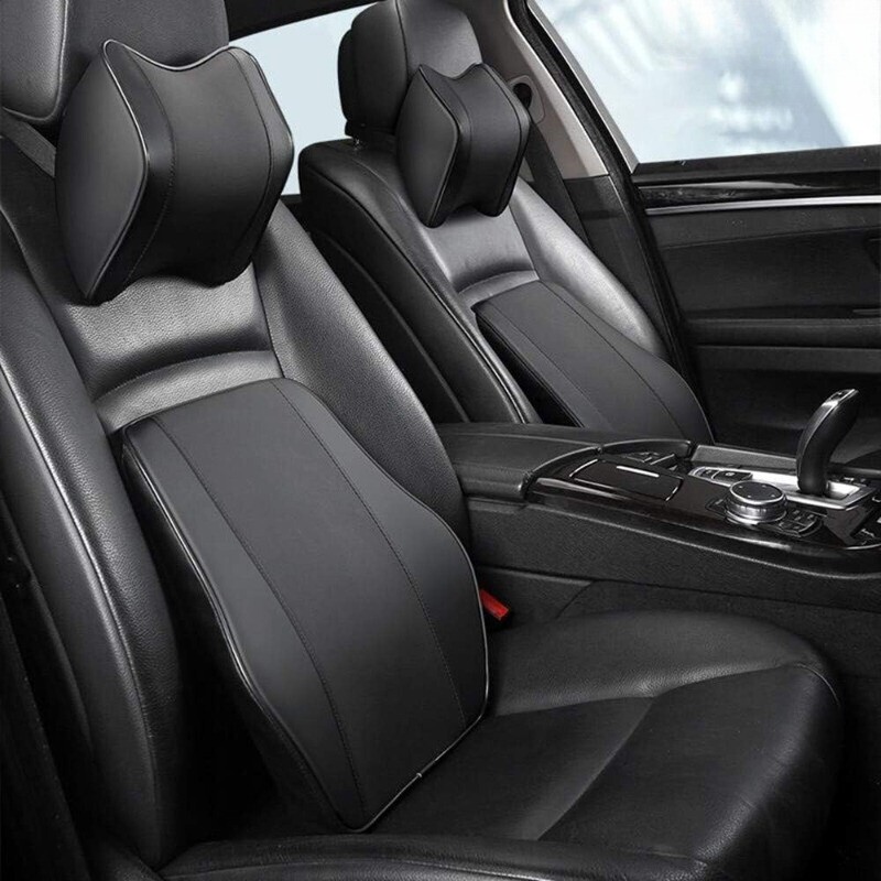 Mīkstas atmiņas putas kakla atbalsta galvas balsts jostasvietas aizmugurē automašīnas spilvena sēdekļa galvas balsts braukšanai Relax 100% mīkstas atmiņas putas, PU āda