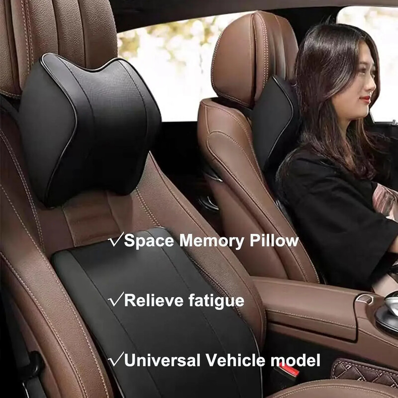 Komfort autós fejtámla párna Memóriahab, légáteresztő autós nyaktámasztó párna levehető huzattal Ergonomikus kialakítás fájdalomcsillapító