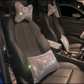 5 culori Bling stras mașină pernă talie diamant cristal auto lombar pernă pentru spate suport suport huse scaune decorare interioară