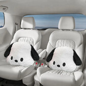 Automobilio sėdynės pagalvėlė Miela juodai balta šunų automobilio keturių sezonų juosmens pagalvės apsauginė pagalvėlė su elastine juostele, skirta automobiliams