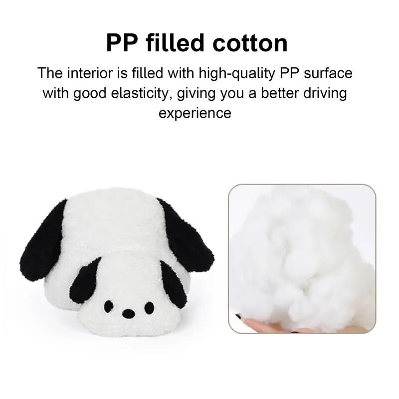 Automobilio sėdynės pagalvėlė Miela juodai balta šunų automobilio keturių sezonų juosmens pagalvės apsauginė pagalvėlė su elastine juostele, skirta automobiliams