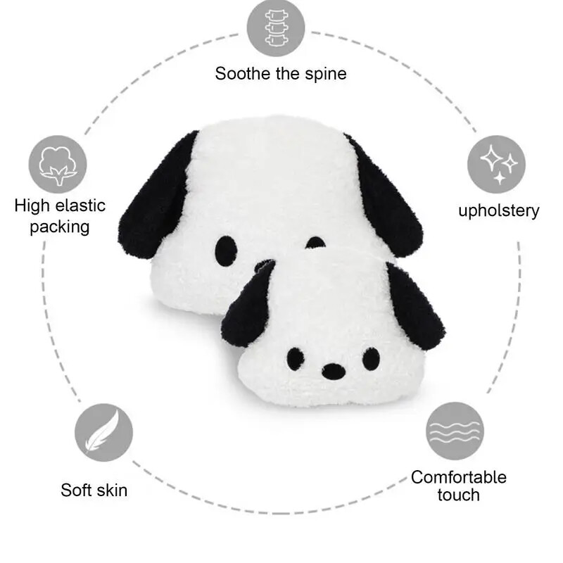 Automobilio sėdynės pagalvėlė Miela juodai balta šunų automobilio keturių sezonų juosmens pagalvės apsauginė pagalvėlė su elastine juostele, skirta automobiliams