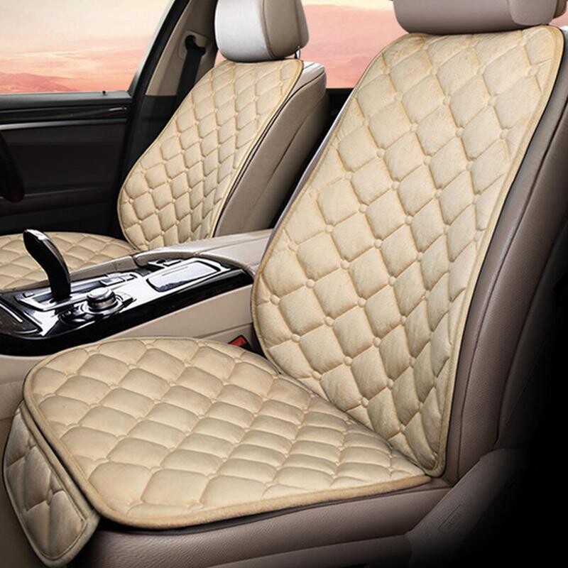 Atskiriama automobilio sėdynės pagalvėlė žieminė šilta sėdynė pagalvėlė apsauga kvėpuojanti neslystanti pliušinis sėdynės užvalkalas su priekine kišene