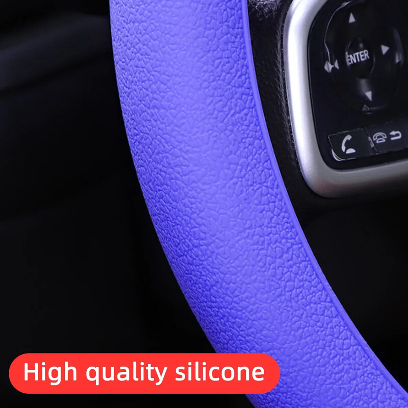 Automobilių universalus silikoninis vairas, elastingas pirštinių dangtelio tekstūra, minkštas kelių spalvų automatinis dekoravimas, pasidaryk pats, priedai