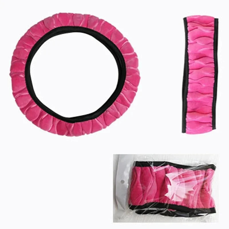 Rudens žiemos pliušinis automobilio vairo dangtelis, neslystantis ir šiltas automobilio vairo gaubtas, automobilio priedai salonas, moteris 37-38 cm