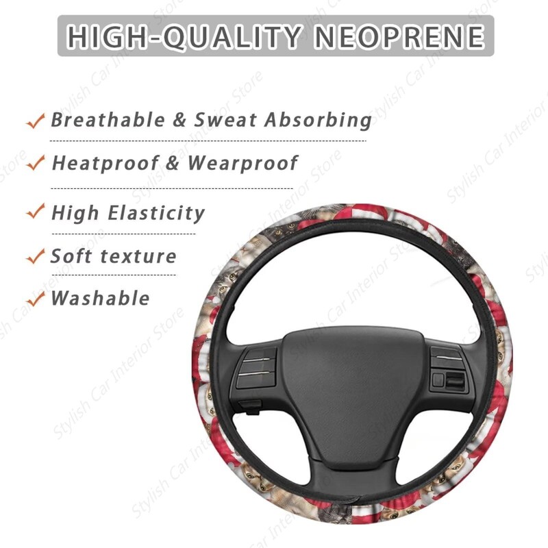 Imprimare de Crăciun Husă Volan Mașină Accesorii Interioare Auto Sedan Volan Wrap Vehicul Interior Protector