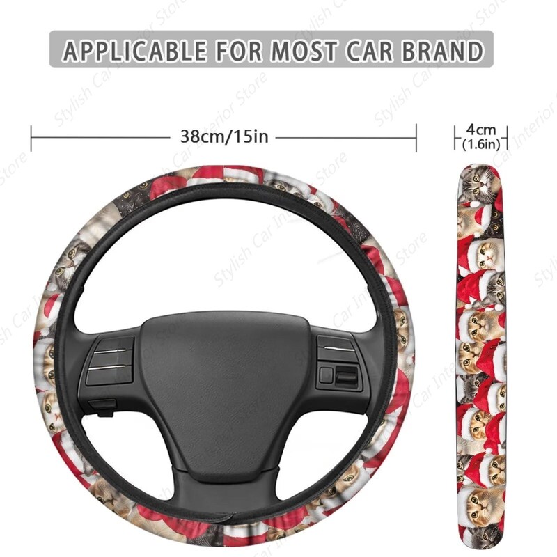 Imprimare de Crăciun Husă Volan Mașină Accesorii Interioare Auto Sedan Volan Wrap Vehicul Interior Protector