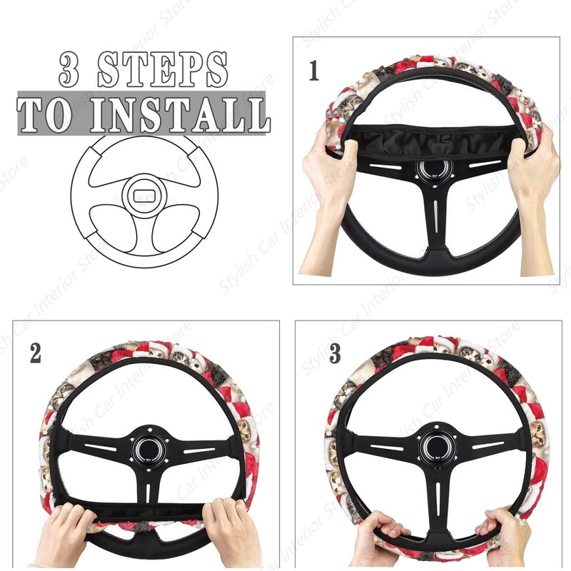 Imprimare de Crăciun Husă Volan Mașină Accesorii Interioare Auto Sedan Volan Wrap Vehicul Interior Protector