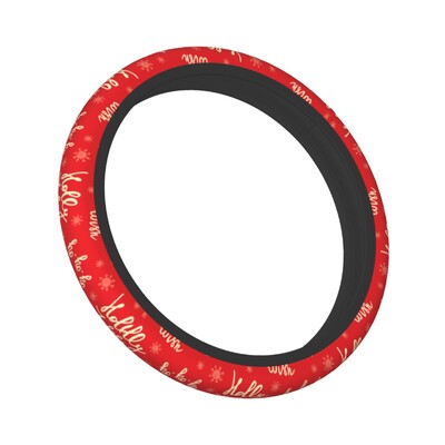 Naujųjų metų snaigė automobilio vairo dangtis 37-38 neslystantis raudonas linksmų Kalėdų tinkamas automobilio apdailai interjero priedai