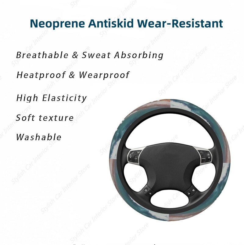 Capac pentru volan cu craniu amuzant din neopren, antiderapant, rezistent la uzură, universal, 14,5-15,5 inci, accesorii drăguțe pentru mașină ProtectElastic