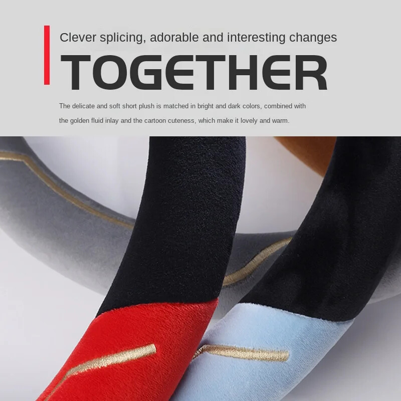 2024-es új autó kormánykerék burkolata téli aranyos rajzfilm macska rövid plüss kormányburkolat csúszásmentes, meleg FourSeasons általános belső tér