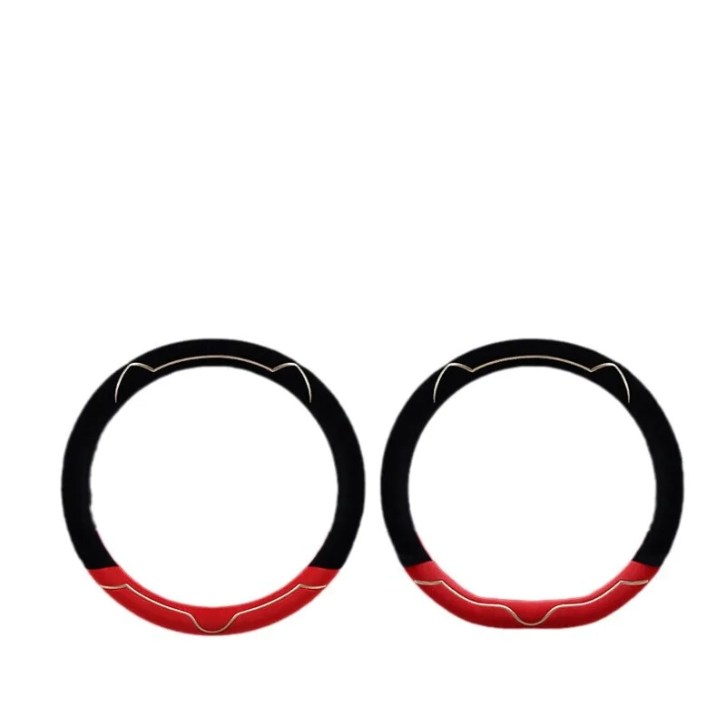 2024-es új autó kormánykerék burkolata téli aranyos rajzfilm macska rövid plüss kormányburkolat csúszásmentes, meleg FourSeasons általános belső tér