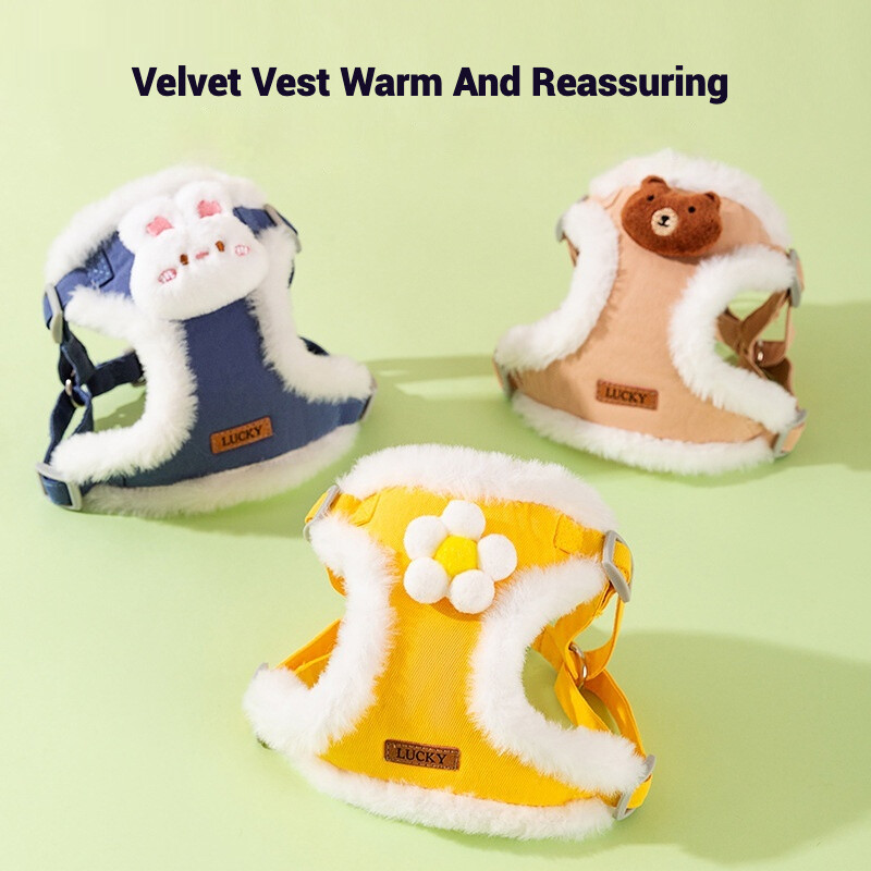 Regulējamas suņu siksnas un pavadas komplekts, No Pull mīksta, silta mājdzīvnieku iejūga, kucēnu veste maziem un vidējiem suņiem, kaķiem