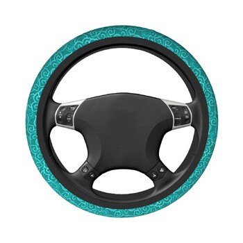 Japanese Clouds Steering Wheel Cover Turquoise And Aqua Cloud Steering Wheel Protector Universal Fit 37-38cm Αξεσουάρ αυτοκινήτου