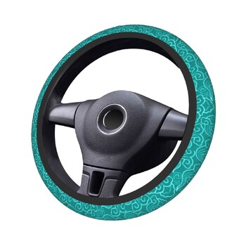 Japanese Clouds Steering Wheel Cover Turquoise And Aqua Cloud Steering Wheel Protector Universal Fit 37-38cm Αξεσουάρ αυτοκινήτου