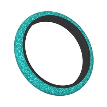 Japanese Clouds Steering Wheel Cover Turquoise And Aqua Cloud Steering Wheel Protector Universal Fit 37-38cm Αξεσουάρ αυτοκινήτου