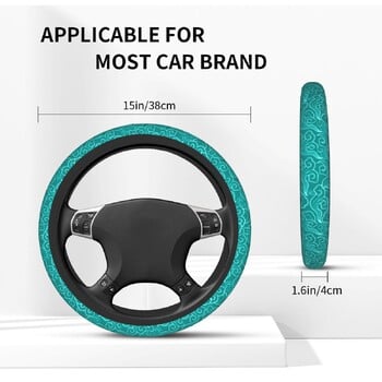 Japanese Clouds Steering Wheel Cover Turquoise And Aqua Cloud Steering Wheel Protector Universal Fit 37-38cm Αξεσουάρ αυτοκινήτου