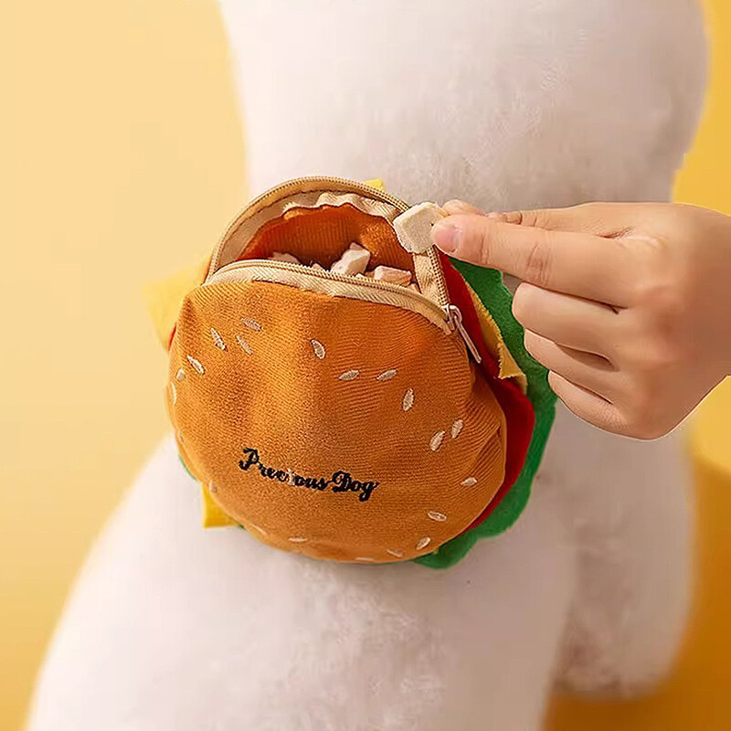 „Hamburger“ krepšio šunų diržų rinkinys lauko dekoravimui mažas vidutinis šuniuko pavadėlis, patvarus poliesteris.