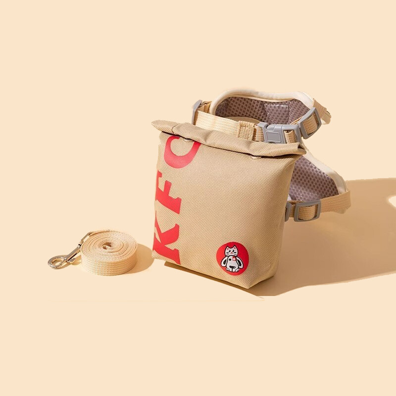 „Hamburger“ krepšio šunų diržų rinkinys lauko dekoravimui mažas vidutinis šuniuko pavadėlis, patvarus poliesteris.