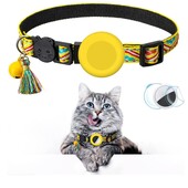 Guler pentru pisici cu clopoțel, zgardă reglabilă, cataramă și suport pentru etichetă de aer din silicon, compatibilă cu papion pentru pisici.