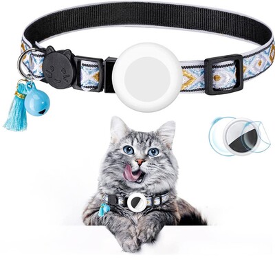 Guler pentru pisici cu clopoțel, zgardă reglabilă, cataramă și suport pentru etichetă de aer din silicon, compatibilă cu papion pentru pisici.