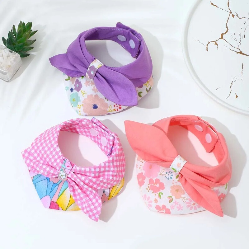 Jauki kokvilnas mājdzīvnieku kucēnu kaķu šalle bandana kaklasiksna kakla šalle maziem suņiem kaķēns siekalu dvielis kaķi Aksesuāri 20-24 cm