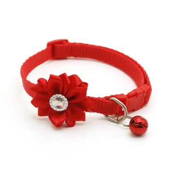 Pet Bell Flower Collar Колие Pet Cat Colar Сладка котка Bell Collar Регулируема найлонова лента за котки Малки кучета Puppy