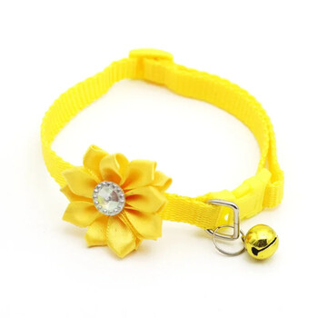 Pet Bell Flower Collar Колие Pet Cat Colar Сладка котка Bell Collar Регулируема найлонова лента за котки Малки кучета Puppy