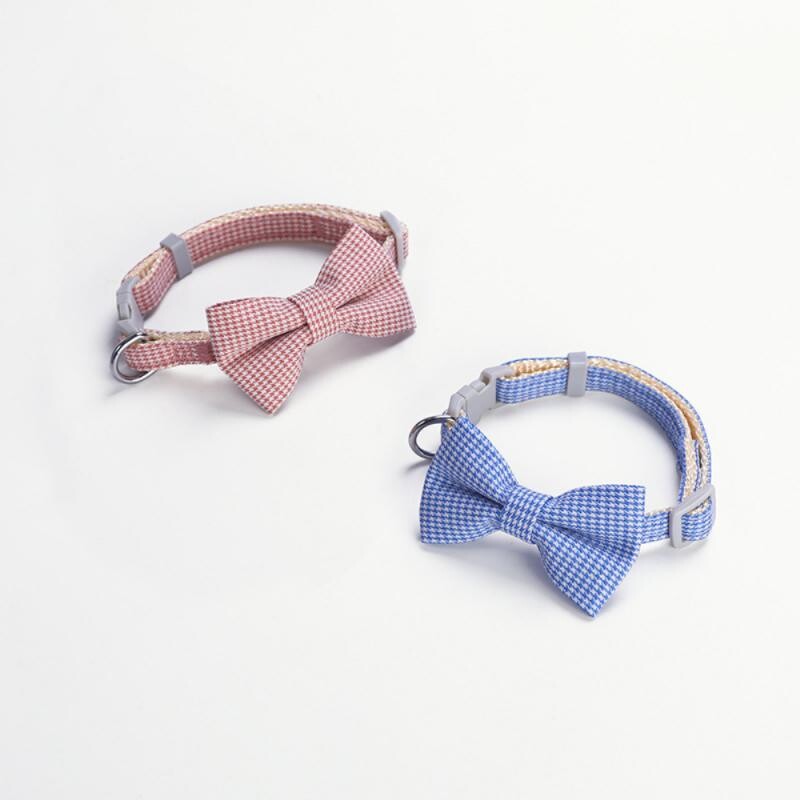 Drăguț animal de companie pisică câine papion reglabil cu imprimeu în carouri papion în carouri Accesorii pentru decorarea nunții de vacanță