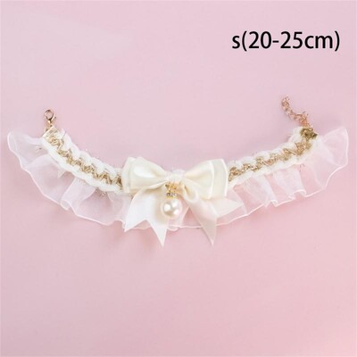 Macska nyakörv aranyos csipke masni kisállat kutya macska nyakörv állítható macska nyaklánc ékszer Édes nyakú dekoratív kisállat kiegészítők Kisállat kellékek