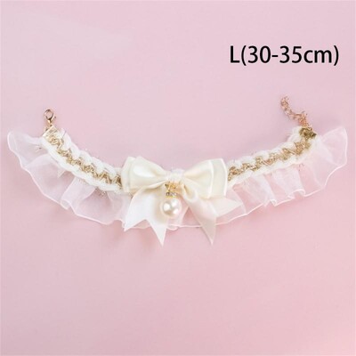 Macska nyakörv aranyos csipke masni kisállat kutya macska nyakörv állítható macska nyaklánc ékszer Édes nyakú dekoratív kisállat kiegészítők Kisállat kellékek