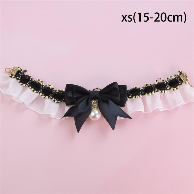 Macska nyakörv aranyos csipke masni kisállat kutya macska nyakörv állítható macska nyaklánc ékszer Édes nyakú dekoratív kisállat kiegészítők Kisállat kellékek