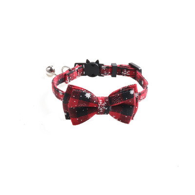 Papion Guler pentru pisici Bandană Breakaway Guler pentru animale de companie Bandană cu guler clasic de pisică în carouri reglabil cu eșarfă și colier cu papion