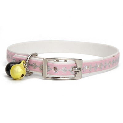 Guler de lux pentru pisici, siguranța care se desprinde, strălucitor, auriu, din piele PU, cu sclipici, zgarda de lux pentru pisici cu accesorii pentru pisici clopot