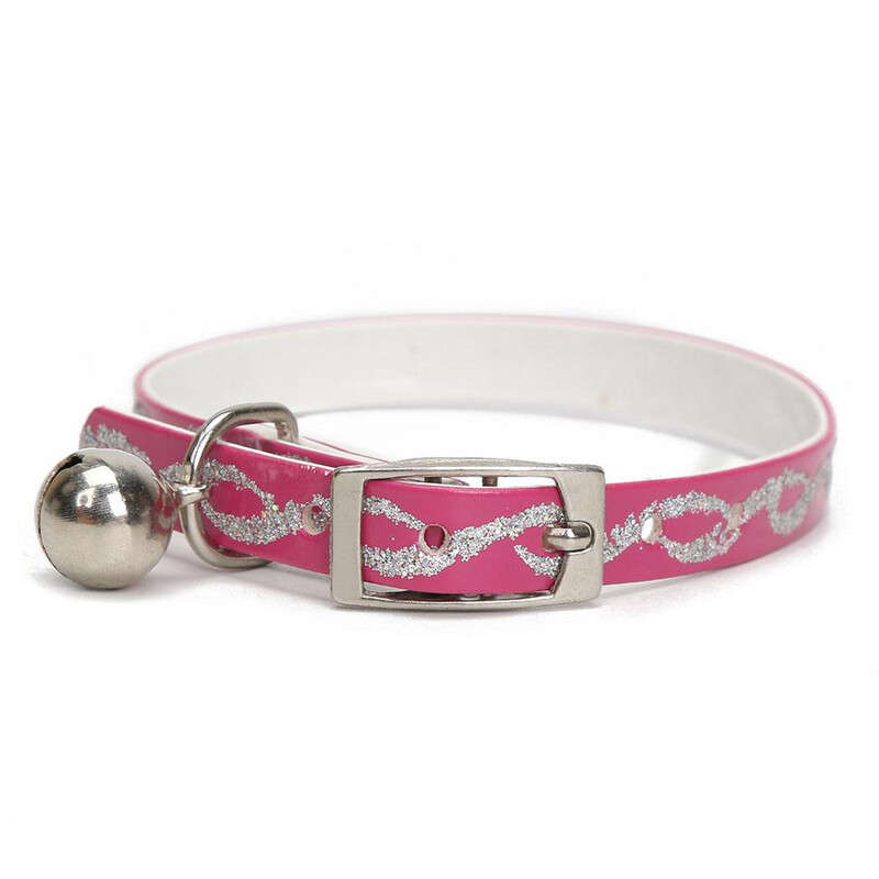 Guler de lux pentru pisici, siguranța care se desprinde, strălucitor, auriu, din piele PU, cu sclipici, zgarda de lux pentru pisici cu accesorii pentru pisici clopot