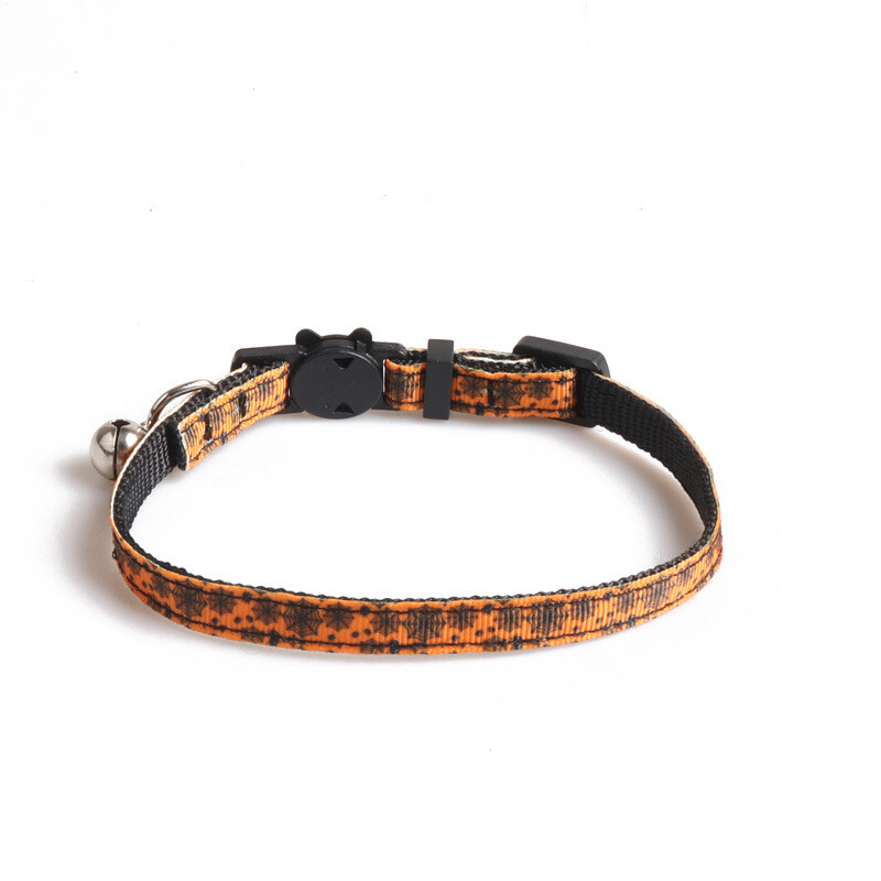 Noul guler de pisică de Halloween, fundă cu clopot, serie de panglici în stil parfumat, fantomă, păianjen, craniu, guler de dovleac