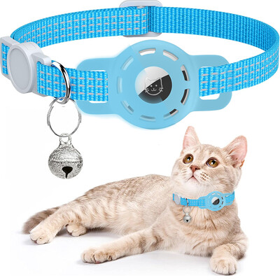 Apple Tag Pet kaklasiksna kaķiem, suņiem, atstarojoša kaķēnu kakla siksna ar gaisa zīmoga turētāju un zvaniņu meitenei zēnam kaķim, drošs pārtraukums