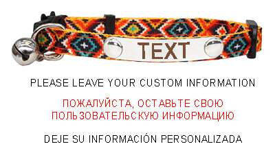 Colier cu cataramă de siguranță pentru pisici de identificare personalizată, în stil boemie, plăcuță de identificare personalizată reglabilă, cu gravură gratuită, colier din nailon din oțel inoxidabil