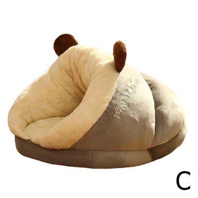 Pat pentru canisa pentru caini mici, respirabil, papuci drăguți, în formă de pat pentru câini, sac de dormit pentru pisici, pliabil, lavabil, pentru animale de companie