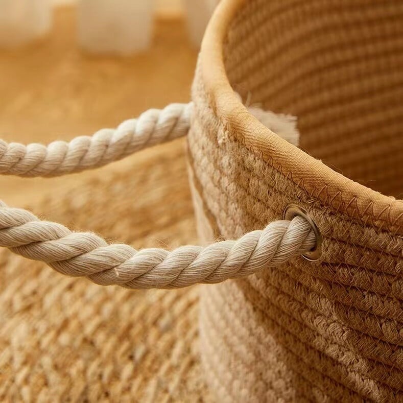 Japán kisállat macskaágy ovális alakú, kézzel szőtt rattan macskaágyak nyári hűsítő cica kosár pamut kötél macska karcoló kosarak